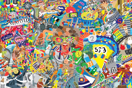 Sports collage graffiti