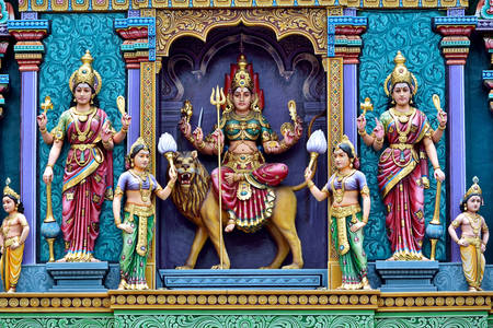 Hindu tapınağındaki heykeller